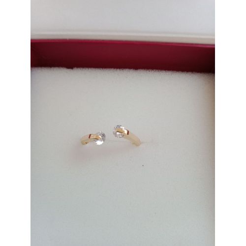 Bague Ajustable En Plaquage Or Un Micron Et Ox Yde Zirconium Blanc