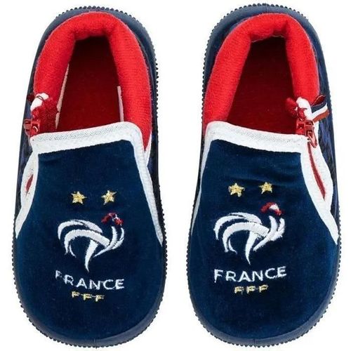 Chaussons Fff Collection Officielle Equipe De France Enfant Polyester Et Gomme Marine Garçon