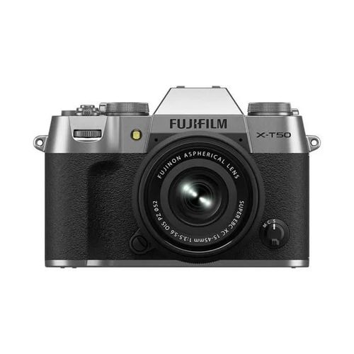 Fujifilm X-T50 Silver + Objectif Fujinon Xc 15-45mm F3.5-5.6 Ois Pancake Power Zoom Garanti 3 Ans