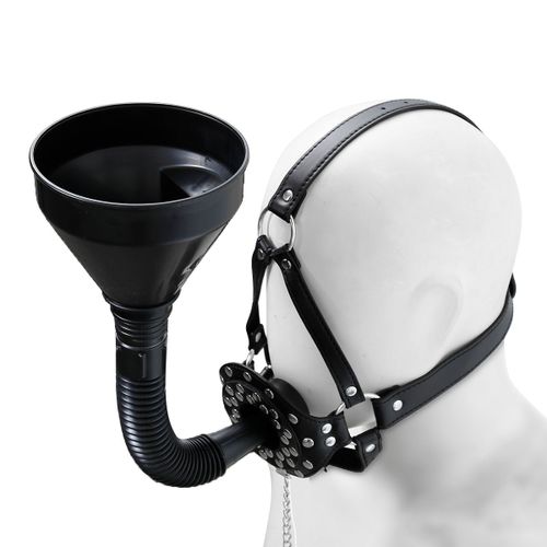Entonnoir De Toilette Bdsm En Cuir Pu Pour Adultes, Bouche Ouverte, Capuchon De Masque ?, Lavement Chev, Prise De Bâillon, Tête De Bâillon, Jeu De Bondage Sfp