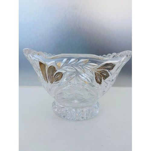 Bol Art Table Vide Poche Ciselé En Cristal Avec Décor Floral