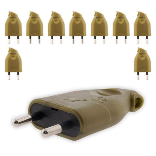 Lot de 10 - Fiche mâle 2P 6A latérale - Or - Zenitech