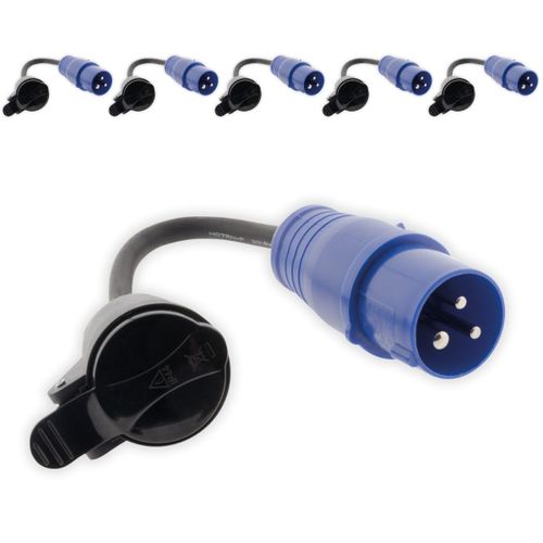 Lot de 6 - Adaptateur caravane femelle 16A en mâle CEE17 - Zenitech