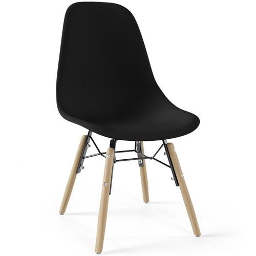 Chaise Enfant - Design Scandinave - Pieds En Bois - Lumi Noir