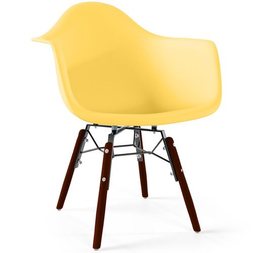 Chaise Enfant - Design Scandinave - Pieds En Bois Foncé - Skandiva Jaune