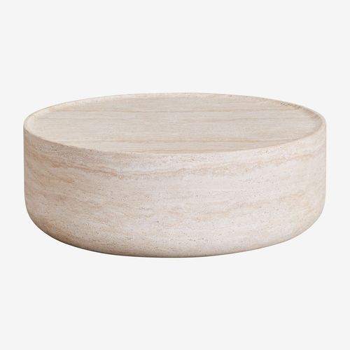 Table Basse Ronde Aspect Travertin Ciment (Ø80 Cm) Darwys Travertine