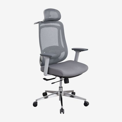 Chaise De Bureau Avec Roulettes Et Accoudoirs Larinsa Gris Anthracite