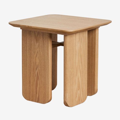 Table Basse En Mdf Et Placage Frêne (50x50 Cm) Ginger Naturel