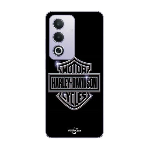 Coque Oppo A80 Harley Davidson Logo Motor Sycles Gris Front Noir