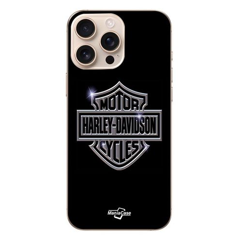 Coque Iphone 16 Pro Harley Davidson Logo Motor Sycles Gris Front Noir