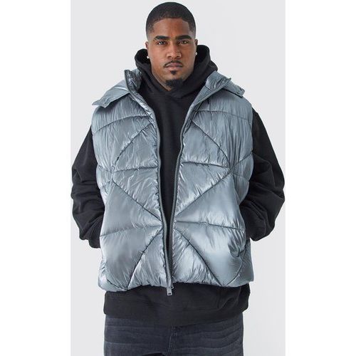 Grande Taille - Doudoune Métallisée Sans Manches Homme - Gris - Xxl, Gris