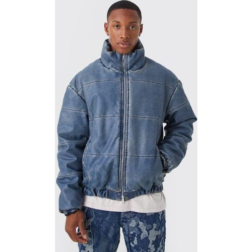 Doudoune Oversize Effet Jean Homme - Bleu - Xs, Bleu