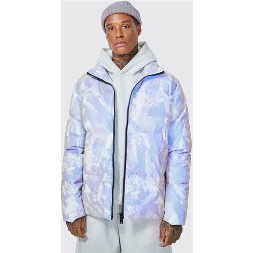 Doudoune À Imprimé Réfléchissant Homme - Gris - Xs, Gris