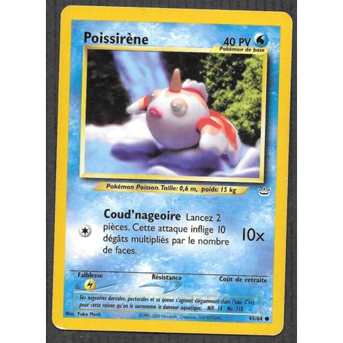 Carte Pokémon Poissirène 45/64 - Set Néo Révélation (Fr)