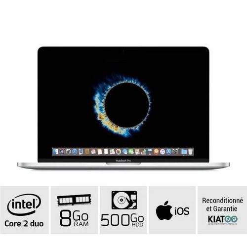 MacBook Pro 13" - Core 2 Duo - RAM 8Go - 500Go HDD - Clavier AZERTY - Reconditionné