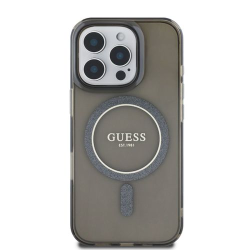Coque Pour Iphone 16 Pro Max Magsafe Avec Cercle Pailleté Guess Noir