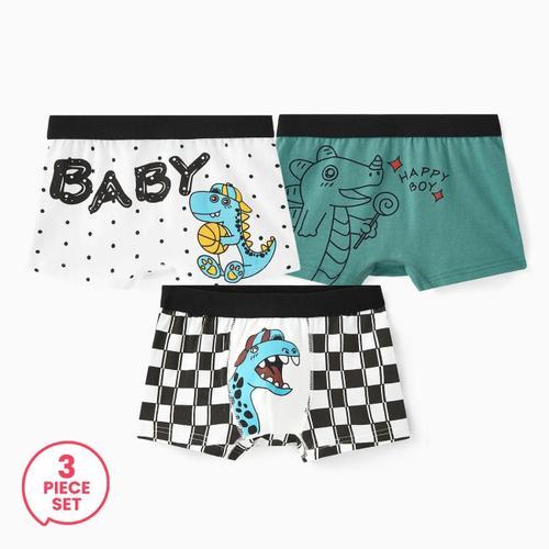 Lot De 3 Sous-Vêtements Dinosaure Pour Tout-Petit,Enfant Garçon