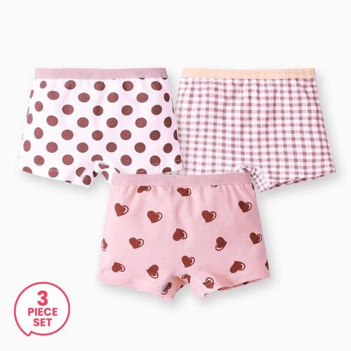 Lot De 3 Sous-Vêtements Enfantins En Coton Pour Tout-Petits,Enfants Fille