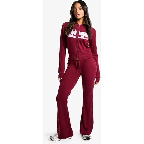 Survêtement Zippé Rétréci À Écusson Chicago - Rouge Bordeaux - S