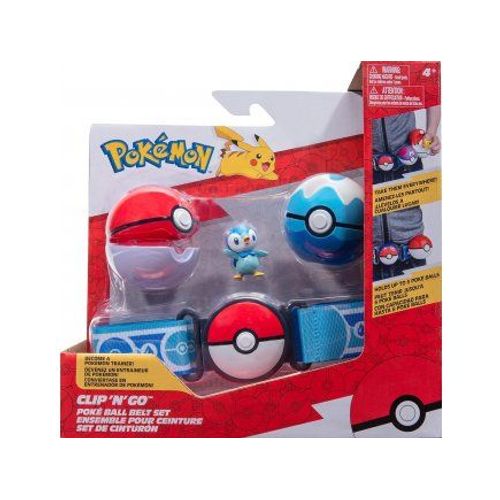 Coffret Pokemon : Ceinture Du Dresseur Avec Dive Ball Et Poké Ball Et Figurine Tiplouf - Pokeball - Set Garçon + 1 Carte Animal