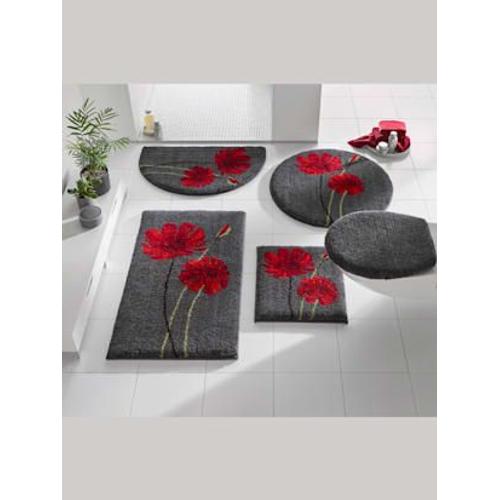 Tapis De Bain Acrylique - - Anthracite-Rouge