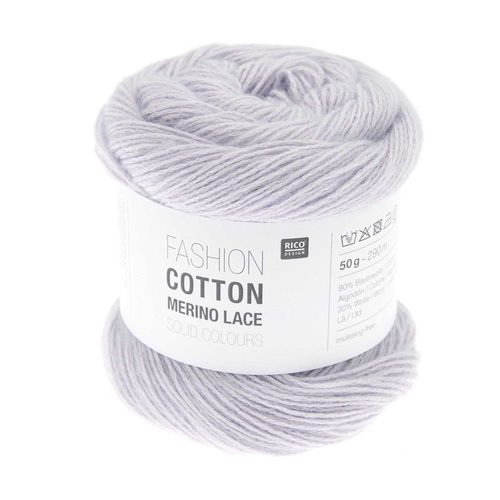 Fashion Cotton Merino Lace Solid Colours De Rico Design : Élégance Et Légèreté Au Bout Des Aiguilles 04 Lilas Clair Violet