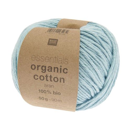 Coton À Tricoter Essentials Organic Cotton Aran - Rico Design 38 Aigue-Marine
