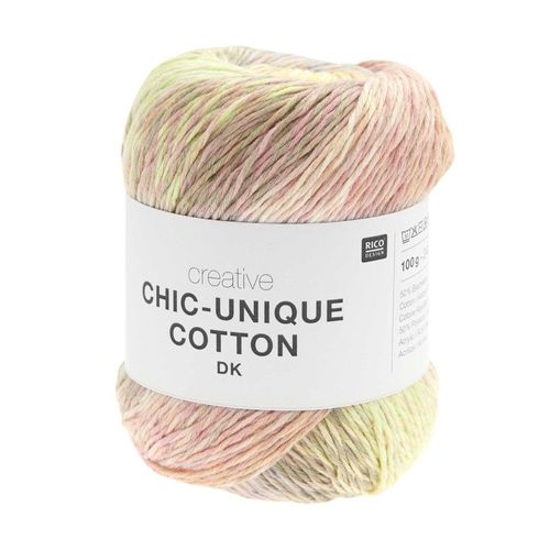 Pelote De Coton Creative Chic-Unique Cotton Dk 100g De Rico Design : L¿Alliance Parfaite De La Créativité Et De La Légèreté 01 Pastel