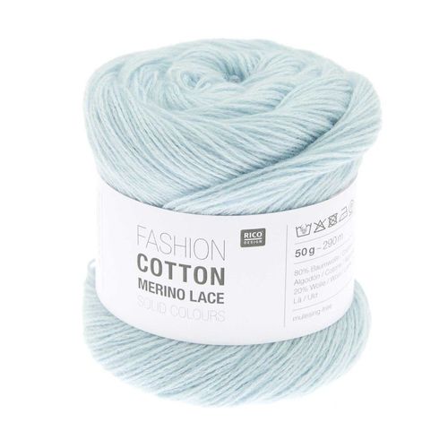 Fashion Cotton Merino Lace Solid Colours De Rico Design : Élégance Et Légèreté Au Bout Des Aiguilles 05 Bleu Clair