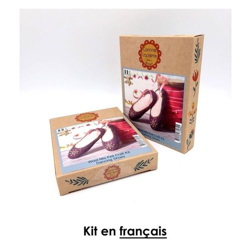 Kit Créatif Chaussons D'étoile En Feutrine De Laine Corinne Lapierre Violet