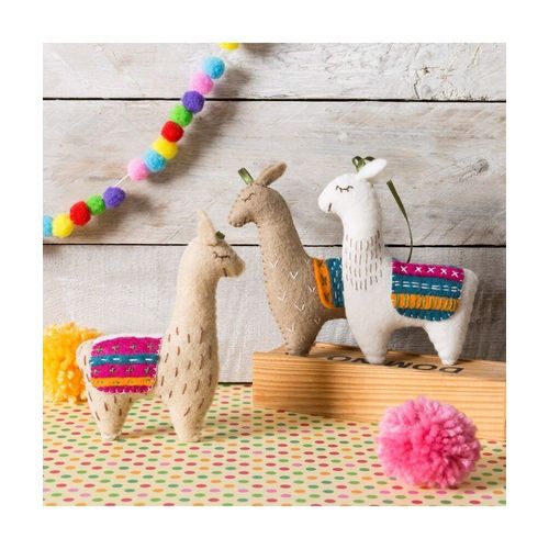 Kit Feutrine Les 3 Lamas - Niveau Facile Beige Camel Ecru