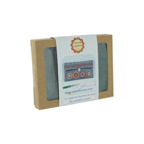 Kit Feutrine Ma Pochette Couture+Mètre+Découseur - Niveau Intermédiaire Bleu