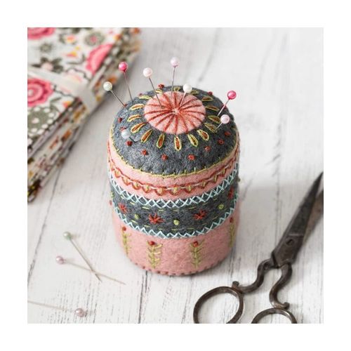 Kit Feutrine Pique Épingle Brodé+Épingles - Niveau Intermédiaire Rose