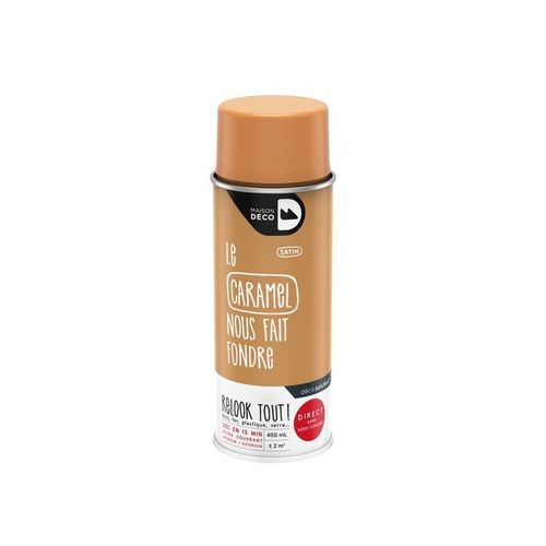 PEINTURE AEROSOL RELOOK TOUT SATIN CARAMEL 400ML - MAISON DECO