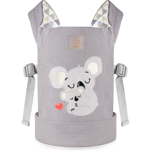 Porte-Poupée Pour Enfants, Porte-Bébé Reborn Avec Sangles Réglables Pour Animal En Peluche, Poupée Américaine, Accessoires De Poupée Bitty Baby -Gris -Koala Brodé
