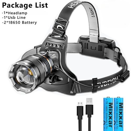 Lumière LED lumineuse extérieure,aste par USB,n'aime,pêche,chasse montée sur la tête,sauna,aventure,camping- WHITE-zoom sensor