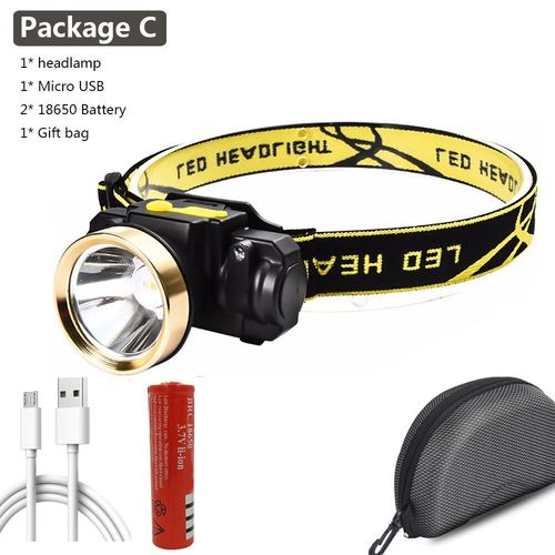 Mini lampe torche LED avec capteur Super lumineux,Rechargeable par USB,batterie 18650,pour l'extérieur,la pêche,le - Package C-B