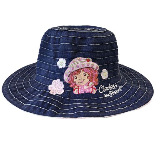 Chapeau Charlotte Aux Fraises Bleu Jean 4/6 Ans