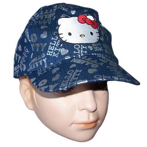 Casquette Hello Kitty Bleu Jean 54 Cm