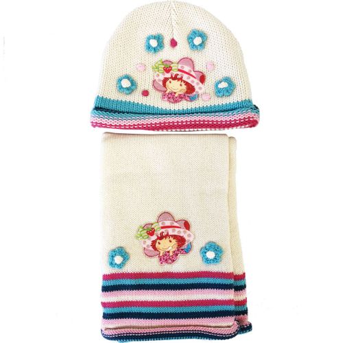 Ensemble Bonnet Et Écharpe Charlotte Aux Fraises Beige 2-4 Ans