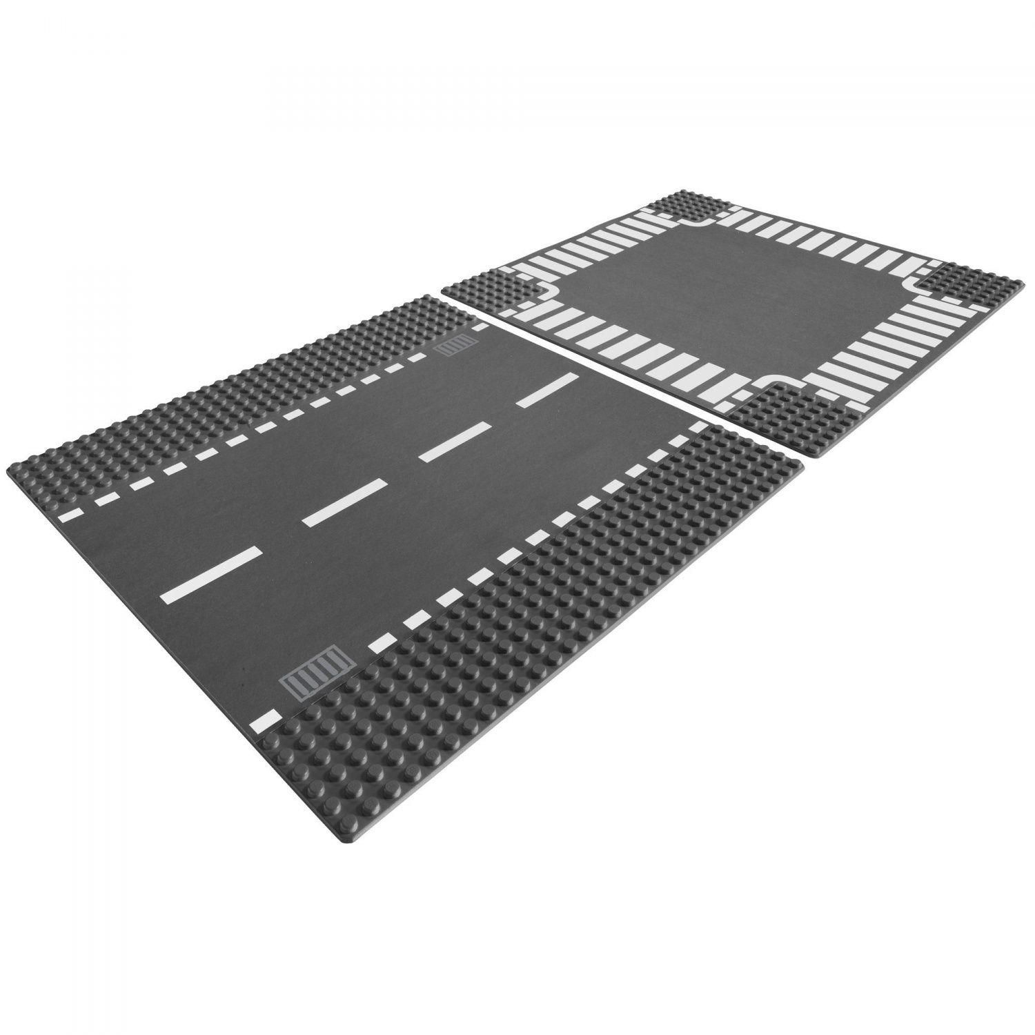 Lego City - Plaques De Route - Ligne Droite Et Carrefour - 7280