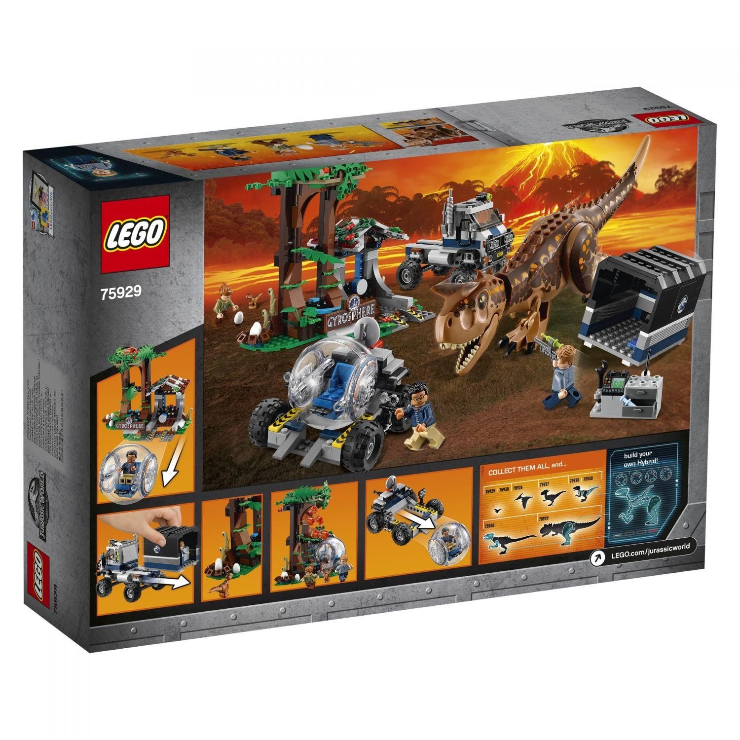 Lego Jurassic World - Le Carnotaurus Et La Fuite En Gyrosph�re - 75929 - 2