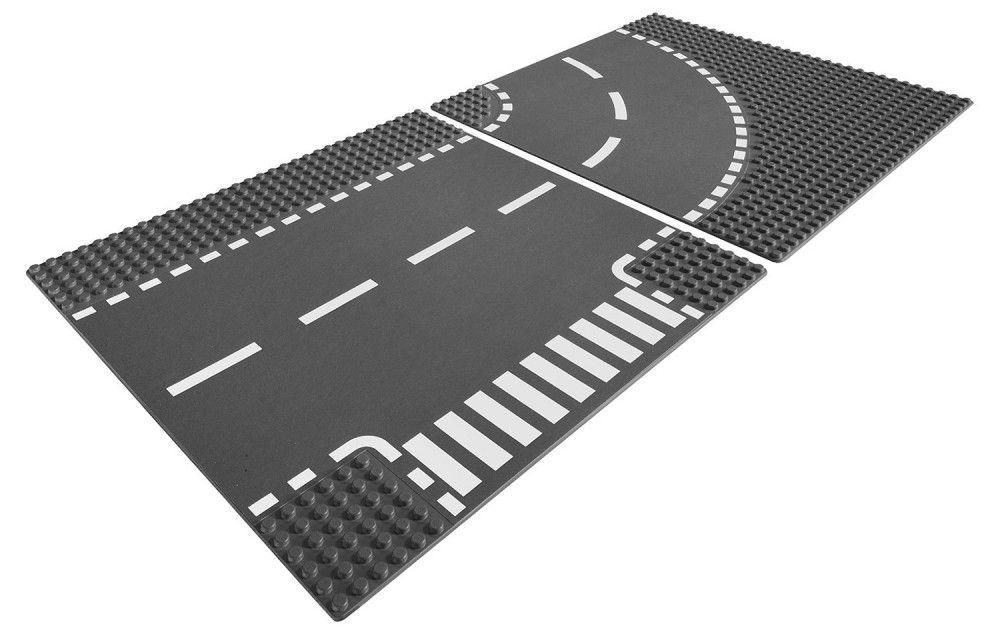 Lego City - Plaques De Route - Intersection Et Virage - 7281 - 3