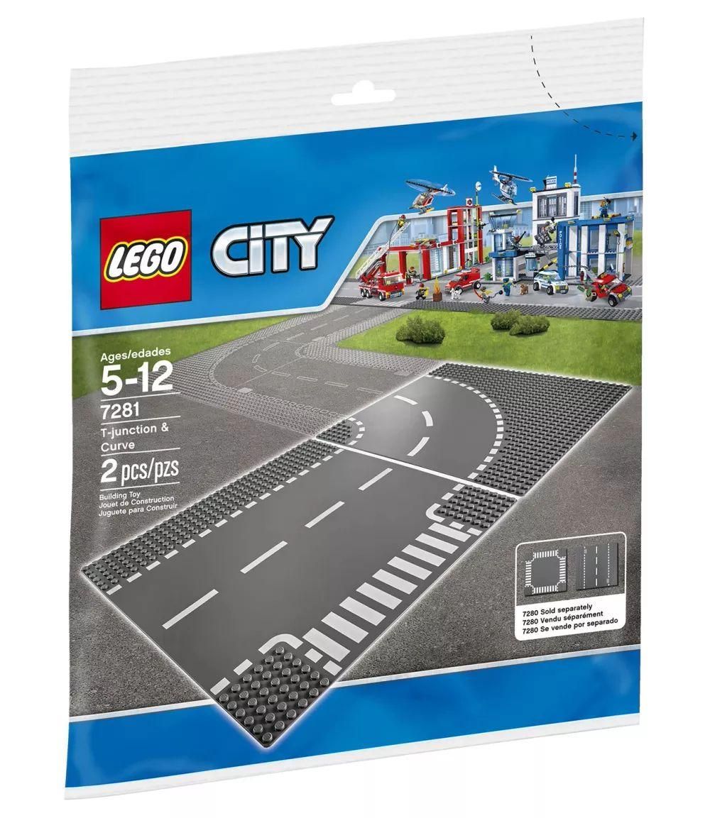 Lego City - Plaques De Route - Intersection Et Virage - 7281 - 5