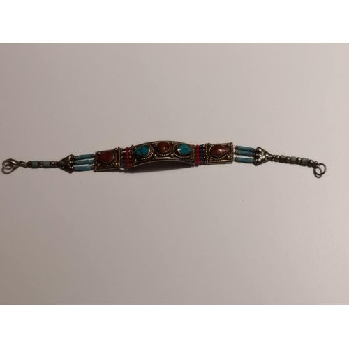 Bracelet Pierres Et Metal Nepalais