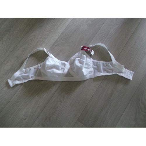 Soutien Gorge Playtex Blanc Sans Armature Croisé 100c Fr Neuf