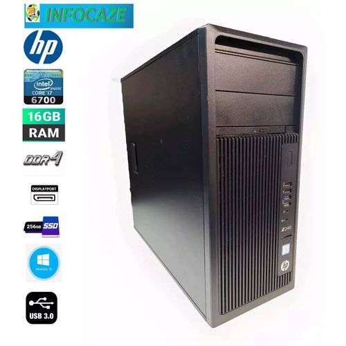 HP WorkStation Z240 MT Intel Core i7-6700 - 3.4 Ghz - Ram 16 Go - SSD 256 Go - WINDOWS 10 PRO