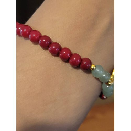 Bracelets Cinabre Pierre Véritable Avec Aventurine