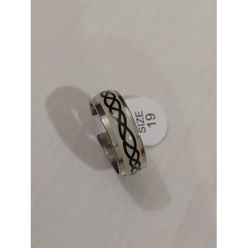 Bague En Acier Inoxydable,Métal Argenté,Phosphorescent ,Tresse ,Taille 19