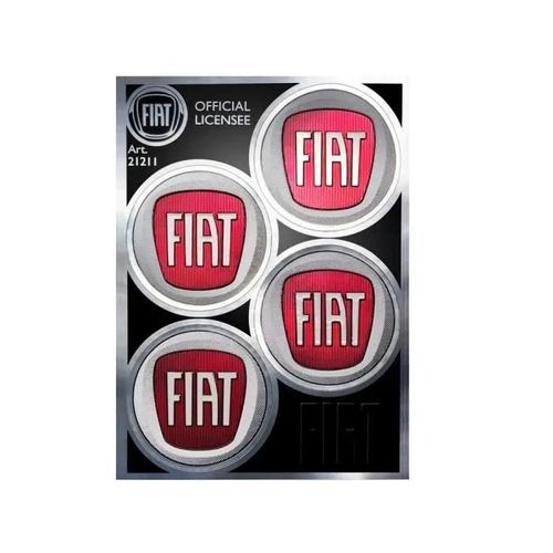 Autocollants - Fiat - 4 Logos - Diamètre 48 Mm - Tableau 94 X 131 Mm - Résistance Élevée